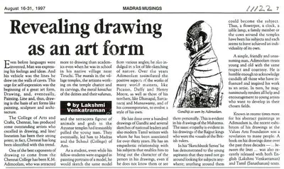 Lakshmi Venkatraman (Writer), Revealing Drawing As An Art Form, 1997, Newspaper clipping