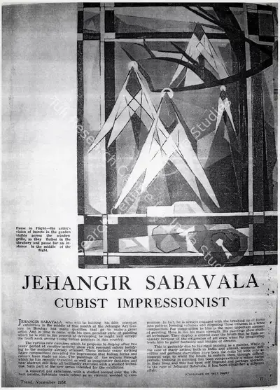 Jehangir Sabavala, 1958, Newspaper Clipping