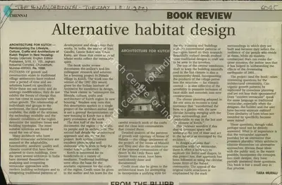 Tara Murali (Reporter), Alternative Habitat Design, 2003, Newspaper Clipping