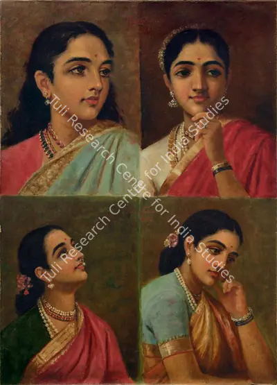 Raja Ravi Varma (Artist), Four Portrait Studies, 1906, Painting