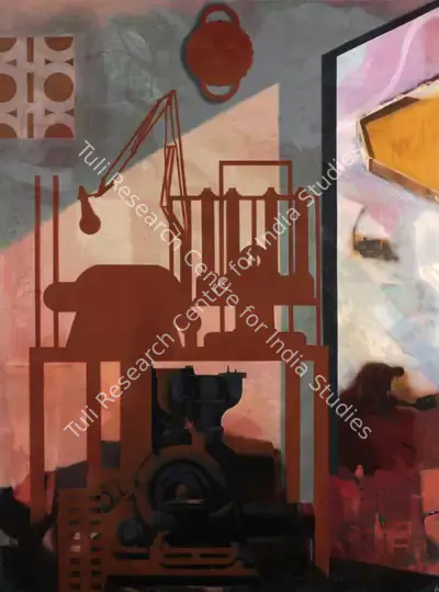 Nataraj Sharma (Artist), Machine Shop, 1996, Painting