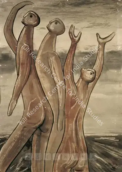 Rathin Maitra (Artist), Alla - Mag De, Pani De, 1949, Painting