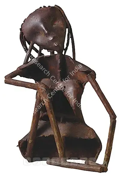 Somnath Hore (Artist), Seated Girl, 1981, Sculpture