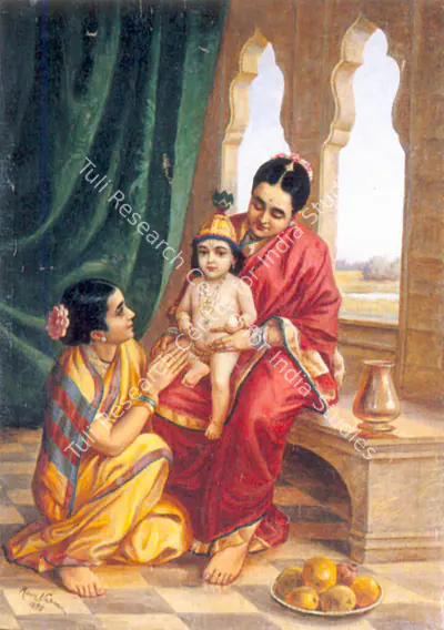 Raja Ravi Varma (Artist), Krishna as a Child, 1895, Painting