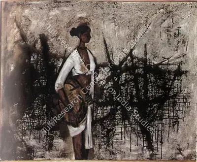 B. Prabha (Artist), Fisher Girl with Net, 1960, Painting