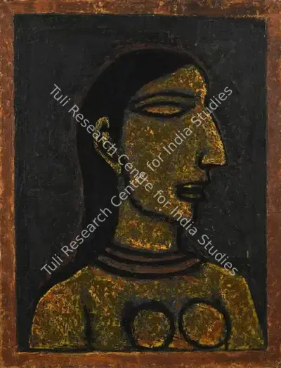 Akbar Padamsee (Artist), Untitled (Head of a Woman), 1952, Painting