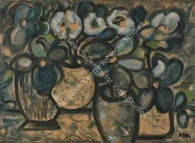 K.H. Ara (Artist), Still Life with Flowers, 1967, Painting