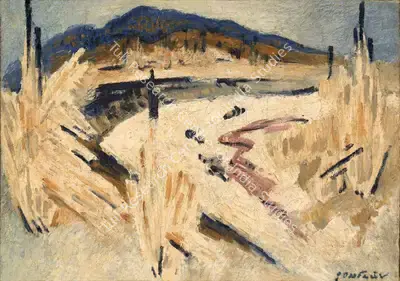 Ramkinkar Baij (Artist), River Kopai, 1946, Painting