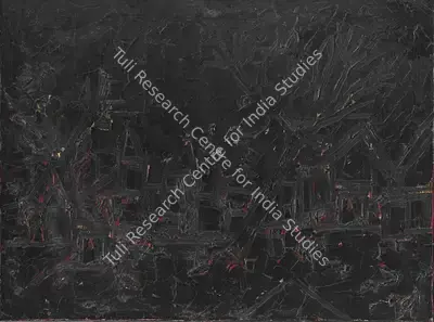 F.N. Souza (Artist), Black Landscape, 1965, Painting