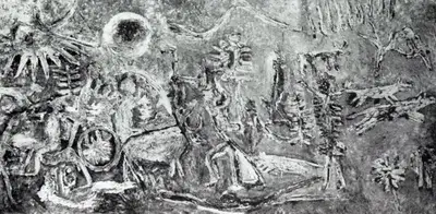 P. Perumal (Artist), Journey Through the Jungle, Painting
