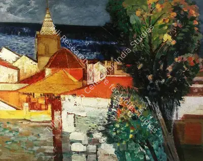Sakti Burman (Artist), Printenps Espagnol, 1960, Painting