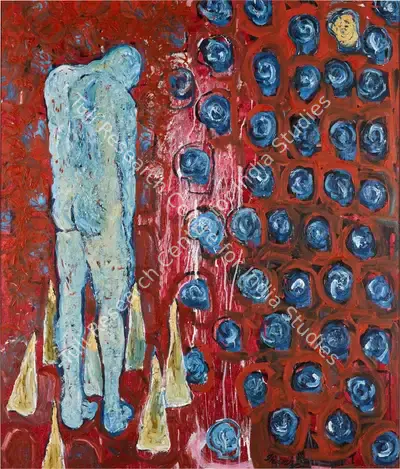 G.R. Iranna (Artist), Untitled (Blue Nude), 1999, Painting