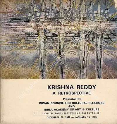 Krishna Reddy (Artist), Krishna Reddy, 1984, Solo Exhibition Catalogue