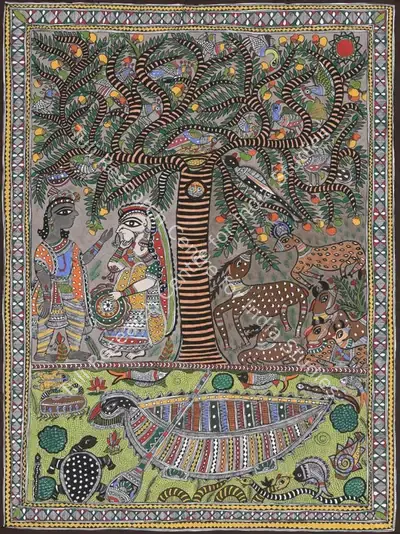 Dulare Devi (Artist), Untitled (Madhubani Painting), Painting