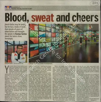 Ramya Sharma (Reporter), Blood, Sweat and Cheers, 2007, Newspaper Clipping