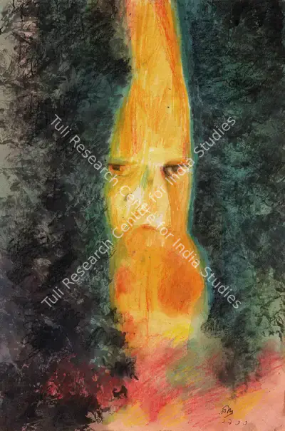 Rabindranath Tagore (Artist), Self Portrait, 1933, Painting