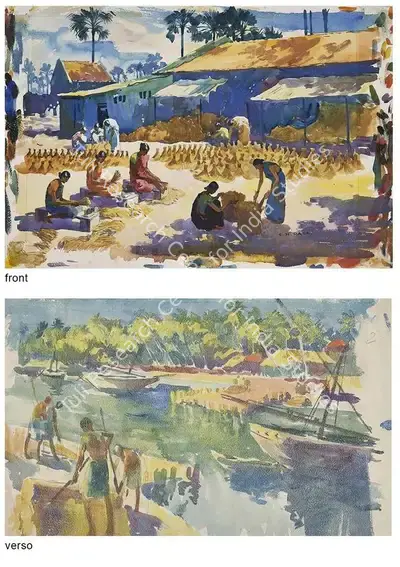 S.H. Raza (Artist), Untitled (Double Sided), 1940, Painting