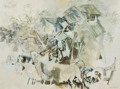 M. Sivanesan (Artist), Untitled, 1986, Painting