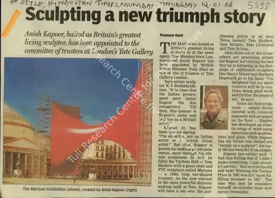 Poonam Goel (Reporter), Sculpting a new triumph story, 2006, Newspaper Clipping