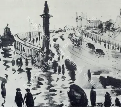 P.A. Dhond (Artist), Bhaikhala Bridge, 1958, Painting