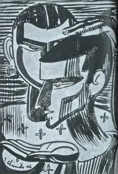 Shiavax Chavda (Artist), Benediction, 1946, Painting