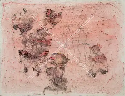 Sakti Burman (Artist), Flutist and the Dancers, 1977, Painting