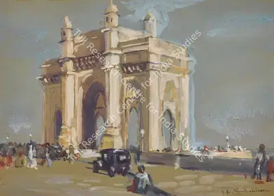 Janardhan Dattaray Gondhalekar (Artist), Untitled (Gateway of India), Painting