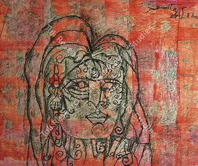 A.P. Santhanaraj (Artist), Woman, 1972, Painting
