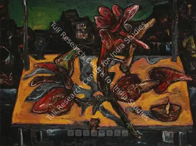 Manu Parekh (Artist), Benaras Landscape, 1993, Painting