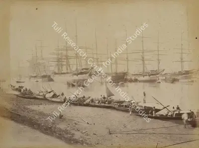 Shew Shankar Narayan (Photographer), The Shipping in the River Hoogly, 1883, Antiquarian Photograph