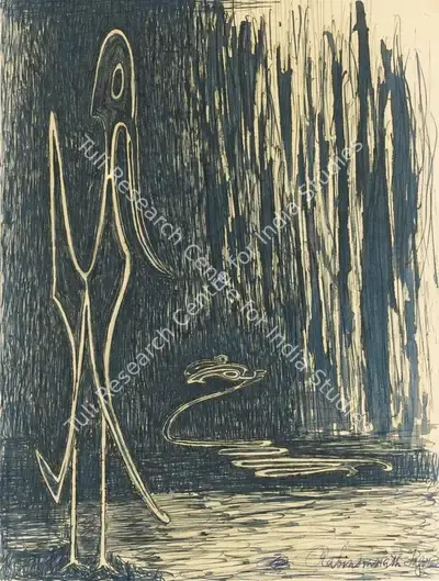Rabindranath Tagore (Artist), Untitled, 1932, Drawing