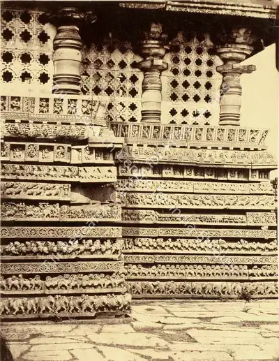 William Henry Pigou (Photographer), Hullabeed. The Great Temple. North East Angle, 1855, Antiquarian Photograph