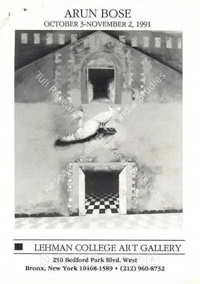 Arun Bose (Artist), Arun Bose, 1991, Solo Exhibition Invitation