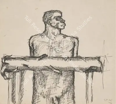 Sudhir Patwardhan (Artist), Felled Tree Trunk, 1976, Drawing