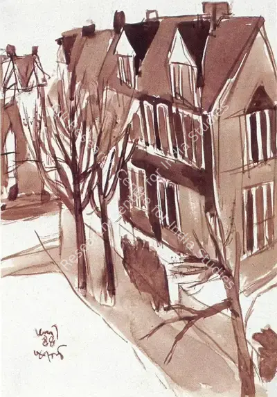 Subramanyan, K.G. (Artist). Pages from Oxford Sketchbook (set of 8). Watercolour on Paper, 1988 | K.G. Subramanyan, 2003 | Painting | FineArts | 00566256