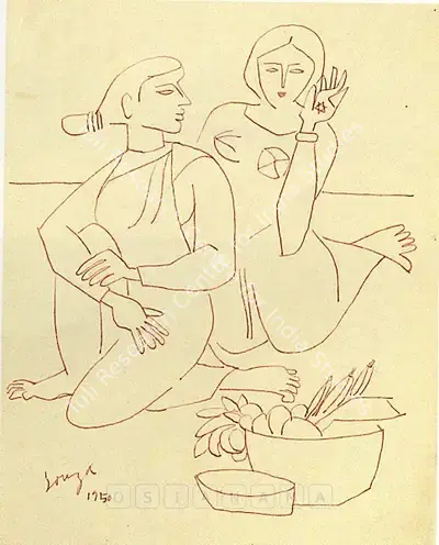 F.N. Souza (Artist), Untitled, 1950, Drawing