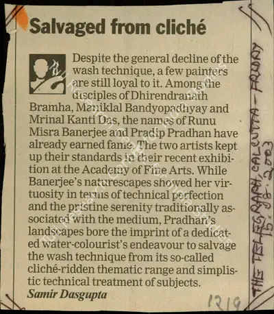 Samir Dasgupta (Reporter), Salvaged from Cliché, 2003, Newspaper Clipping
