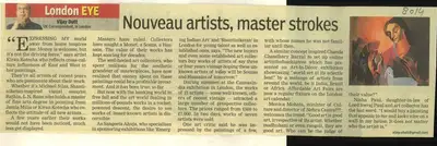 Vijay Dutt (Reporter), Nouveau Artists, Master Strokes, 2008, Newspaper Clipping
