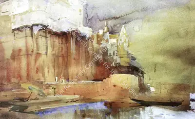 N.S. Bendre (Artist), Banaras Ghat, 1940, Painting