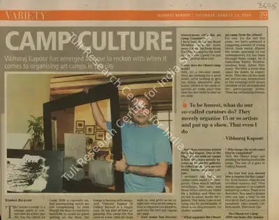 Vishwas Kulkarni (Reporter), Camp Culture, 2008, Newspaper Clipping