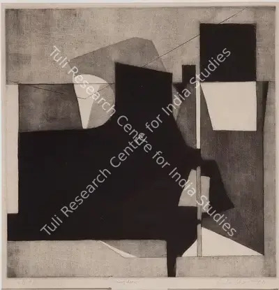 Lalu Prasad Shaw (Artist), Swing Door, 1974, Graphic Art