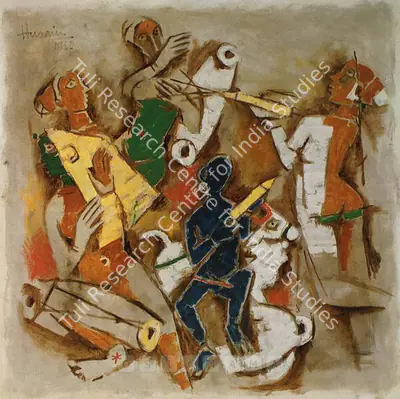 Husain, M.F. (Artist). Holi. Oil on canvas, 1960 | Painting  | 00880519