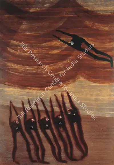 Rameshwar Broota (Artist), Queue, 1971, Painting