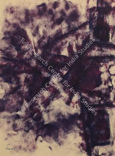 Ahmed Parvez (Artist), Purple Abstract, 1960, Painting