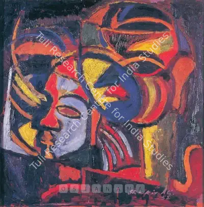 Shakir Ali (Artist), The Masks, 1952, Painting