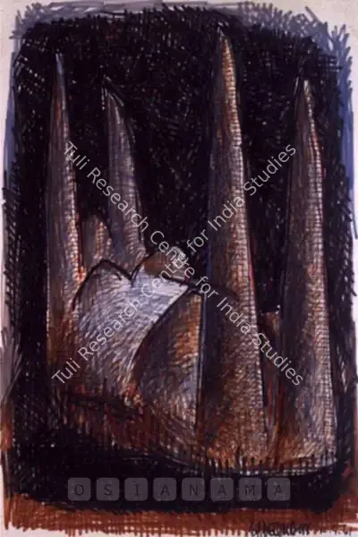Sadequain (Artist), Untitled (Abstract Mosque/Body), 1961, Drawing
