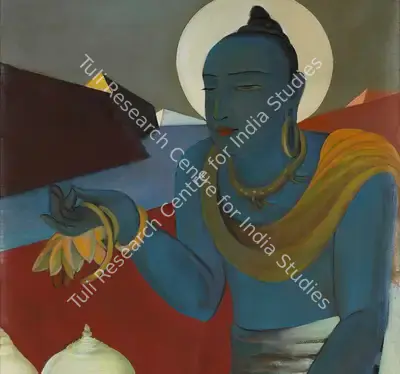 Govind Madhav Solegaonkar (Artist), Untitled (Blue Buddha), Painting