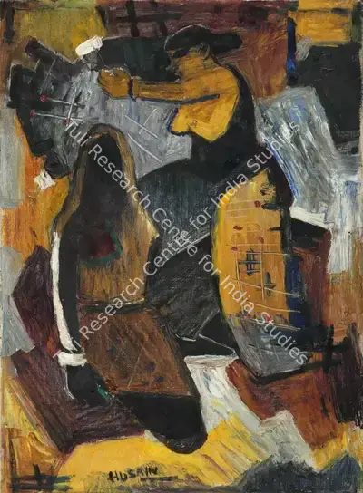 M.F. Husain (Artist), Untitled (Basket Weavers), 1950, Painting