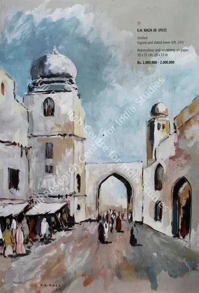 S.H. Raza (Artist), Untitled, 1947, Painting