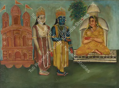 Early Bengal School (Artist), Untitled (Krishna, Balarama and Yashoda), 1890, Painting